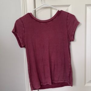 Maroon red ribbed flowy American Eagle soft and sexy top